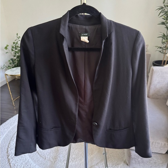 J. Crew Black Blazer Classic Wool Jacket Size 0 - Picture 4 of 12